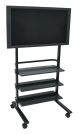 Black Universal LCD Flat Panel Stand with 3 Shelves