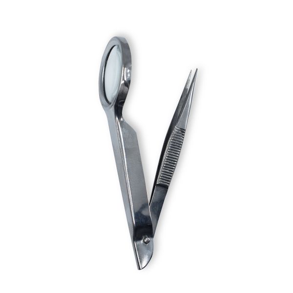 Magnifying Glass Forceps, Stainless Steel