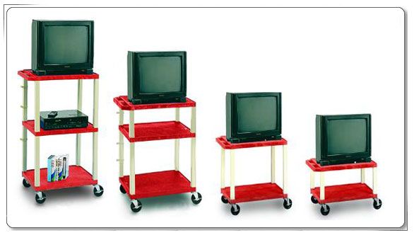 Color Utility Carts - Open Shelf Adjustable Height
