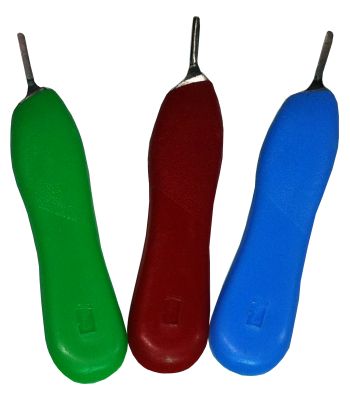 Scalpel Handle - No. 3 with Ergonomic Handle - Red, Blue, or Green