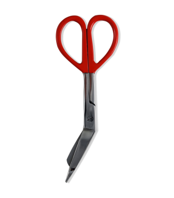 Red Rubber Teardrop Handle Bandage Scissor 