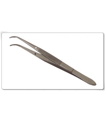 Forceps Medium Point Curved 4.5