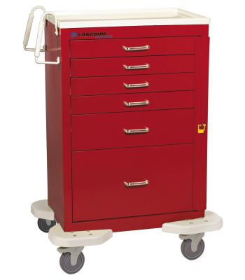 Classic 6-Drawer Anesthesia Carts with Breakaway Lock bigger drawer space