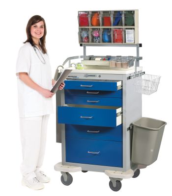 Classic 6-Drawer Anesthesia Carts with Push Button Lock, bigger drawer space