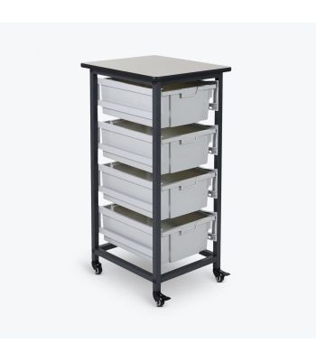 Mobile Bin Storage Unit - Single Row - Large Bins