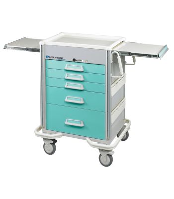 Elite 5-Drawer Anesthesia Cart with Push Button Lock 